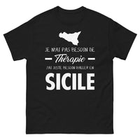 Thumbnail for T-shirt Sicile noir - Je n'ai pas besoin de thérapie
