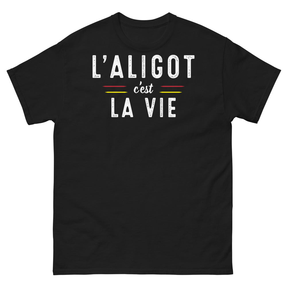 T-shirt Aveyron noir - L'Aligot c'est la Vie humoristique