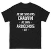 T-shirt Ardèche noir - Je ne suis pas chauvin, je suis Ardéchois