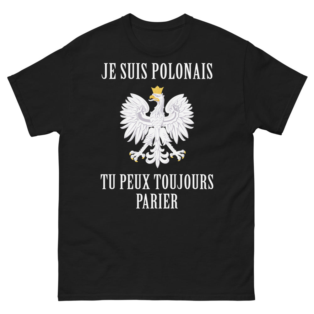 T-shirt Pologne noir - Je suis Polonais, tu peux toujours parier