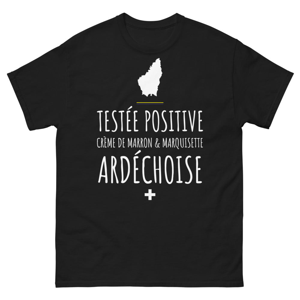 T-shirt Ardèche noir - Crème de marron et marquisette