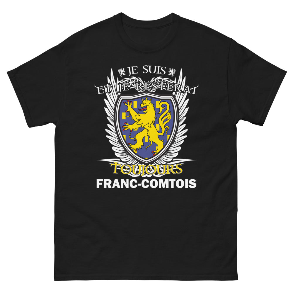 T-shirt Franc-Comté noir - Je suis et je resterai toujours Franc-Comtois