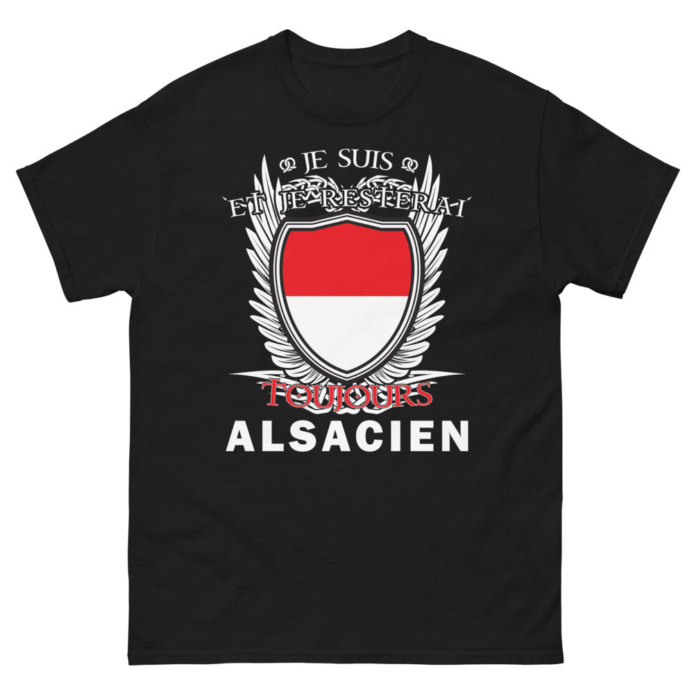 T-shirt Alsace noir - Je suis et je resterai toujours Alsacien