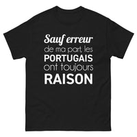 Thumbnail for T-shirt Portugal noir - Sauf erreur de ma part, les Portugais ont toujours raison
