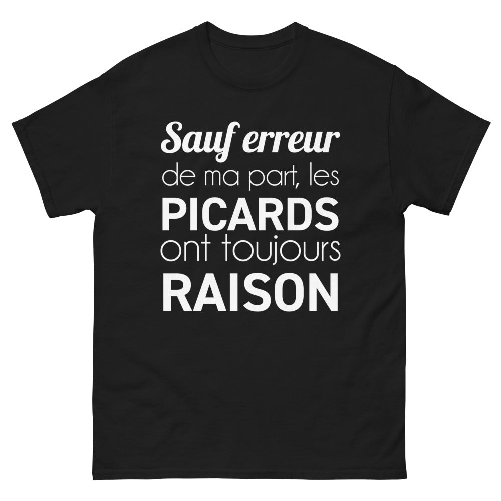 T-shirt Picardie noir - Les Picards ont toujours raison