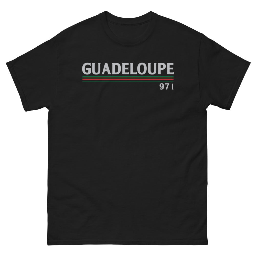 T-shirt Guadeloupe noir - Fierté 971 avec humour insulaire