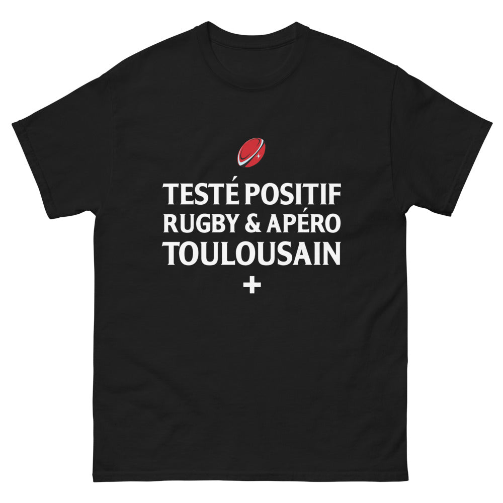 T-shirt Rugby Apéro Toulousain noir - Teste positif pour l'apéro