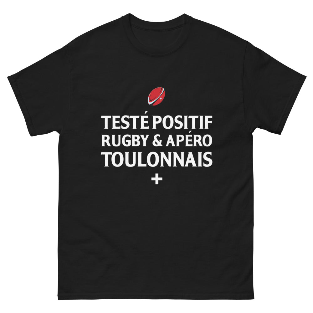 T-shirt Toulon noir - Testé positif au rugby et apéro
