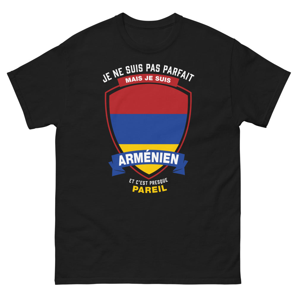 T-shirt Arménien noir - Je ne suis pas parfait, mais je suis Arménien