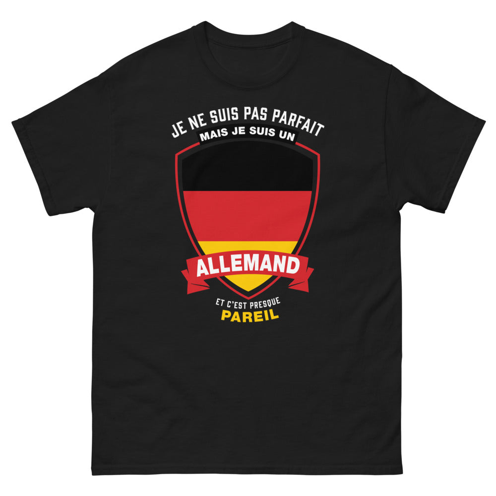 T-shirt Allemagne noir - Je ne suis pas parfait mais je suis un Allemand