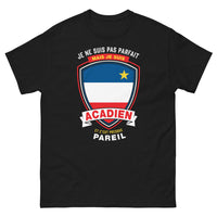 Thumbnail for T-shirt Acadien noir - Je ne suis pas parfait mais je suis Acadien