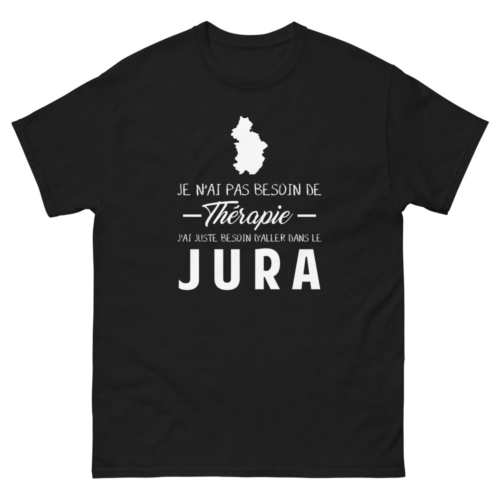 T-shirt Jura noir - Pas besoin de thérapie, juste du Jura