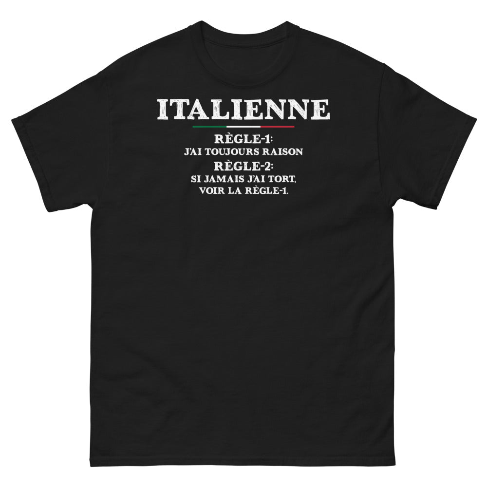 T-shirt Italie noir - J'ai toujours raison, règle numéro 1