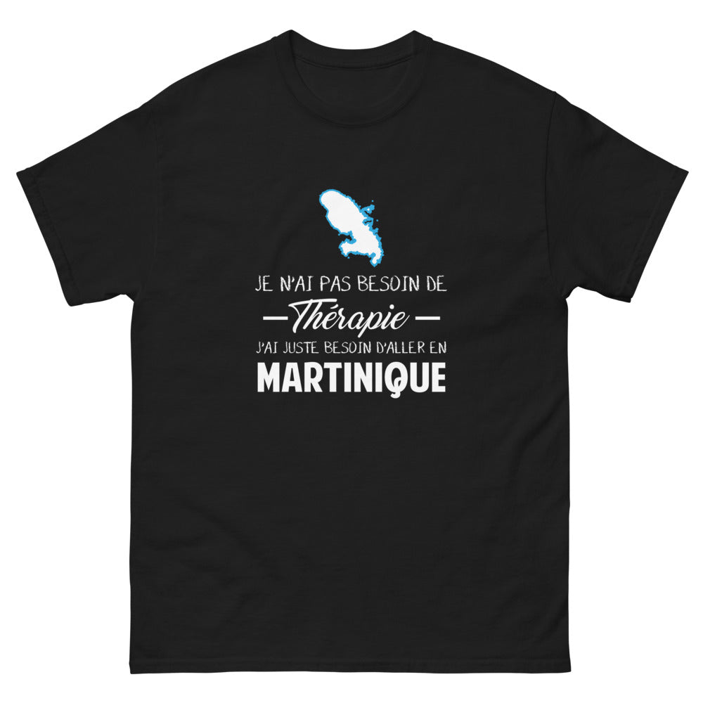 T-shirt Martinique noir - Pas besoin de thérapie, juste d'y aller