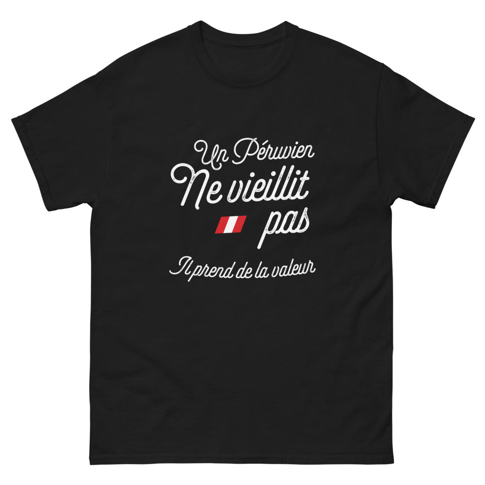 T-shirt Péruvien noir - Vieillit comme le bon vin