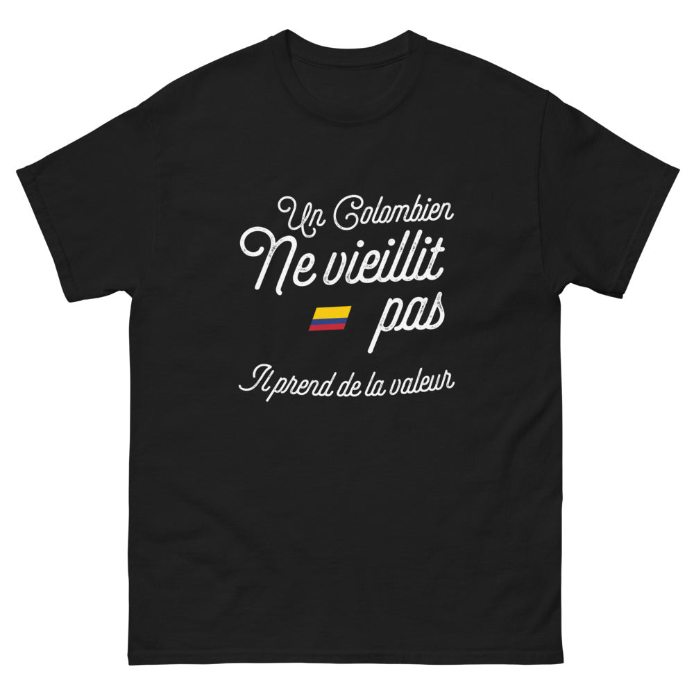 T-shirt Colombien noir - Un Colombien prend de la valeur