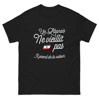 Thumbnail for T-shirt Libanais noir - Un Libanais ne vieillit pas