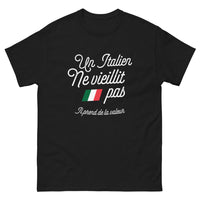 Thumbnail for T-shirt Italie noir - Un Italien ne vieillit pas, il prend de la valeur