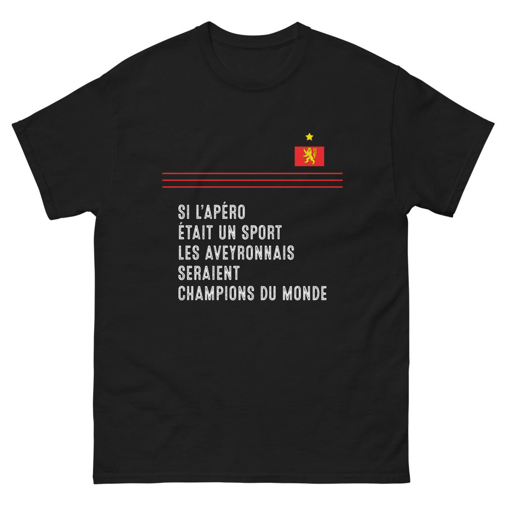 T-shirt Aveyron noir - Champions du monde d'apéro