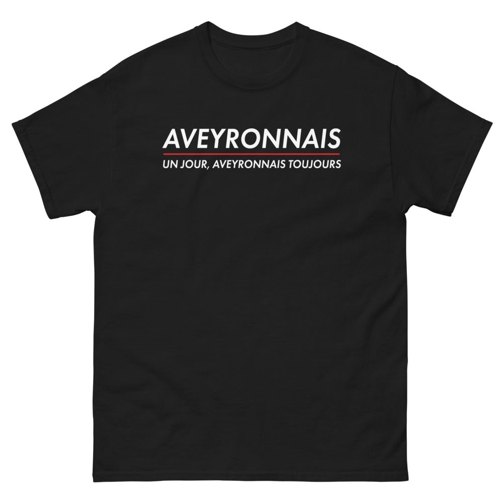 T-shirt Aveyronnais noir - Un jour, toujours avec humour
