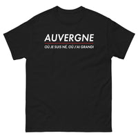 Thumbnail for T-shirt Auvergne noir - Où je suis né et où j'ai grandi