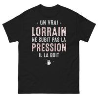 Thumbnail for T-shirt Lorraine noir - Un vrai Lorrain ne subit pas la pression