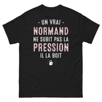 Thumbnail for T-shirt Normandie noir - Un vrai Normand boit la pression
