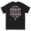 T-shirt Normandie noir - Un vrai Normand boit la pression