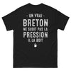 T-shirt Bretagne noir - Un vrai Breton ne subit pas la pression