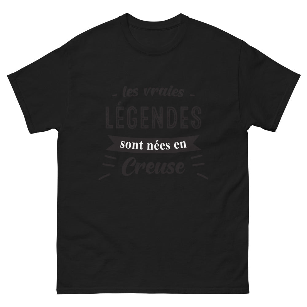 T-shirt Creuse noir - Les vraies légendes sont nées en Creuse