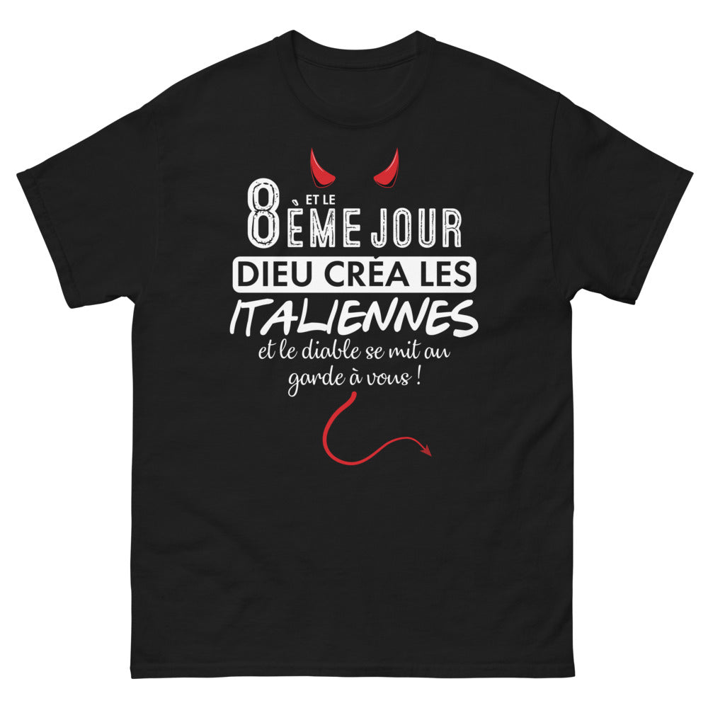 T-shirt Italie noir - Le jour où Dieu créa les Italiennes