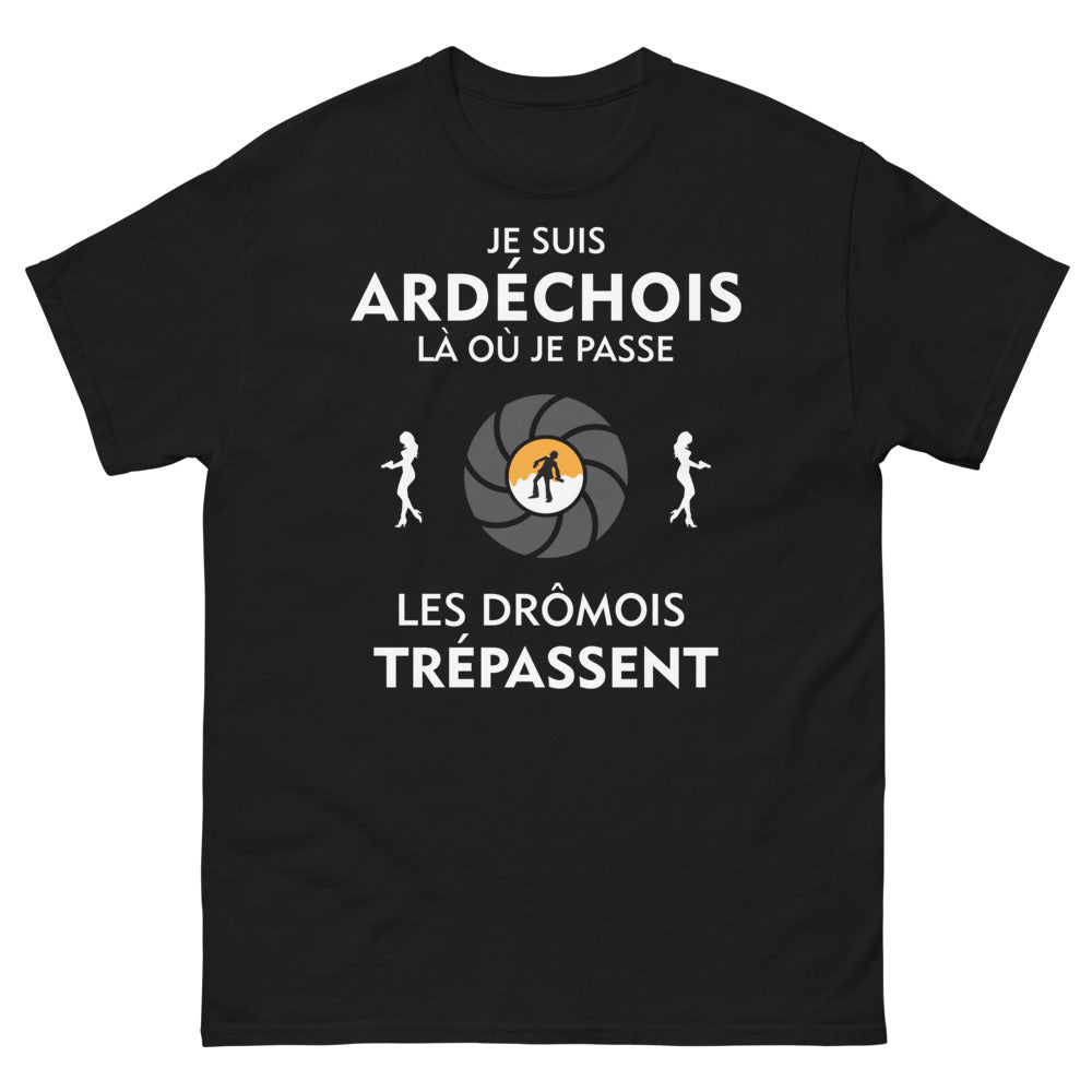 T-shirt Ardèche noir - Je suis Ardéchois où je passe