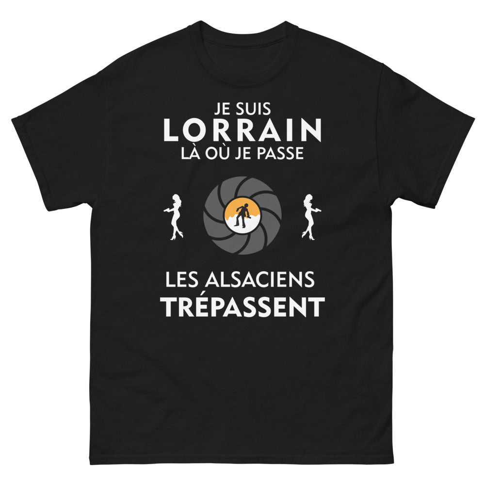 T-shirt Lorraine noir - Là où je passe les Alsaciens trépassent