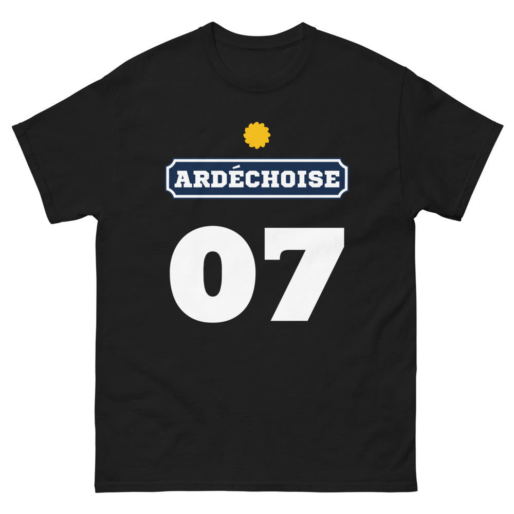 T-shirt Ardèche noir - charme rustique et élégance moderne
