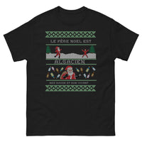 Thumbnail for T-shirt Alsace noir - Père Noël au nez rouge et bon vivant