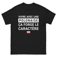 Thumbnail for T-shirt Polonais noir - Vivre avec une Polonaise, humour et fierté