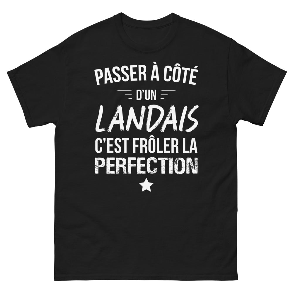 T-shirt Landes noir - Passer à côté d'un Landais, c'est frôler la perfection
