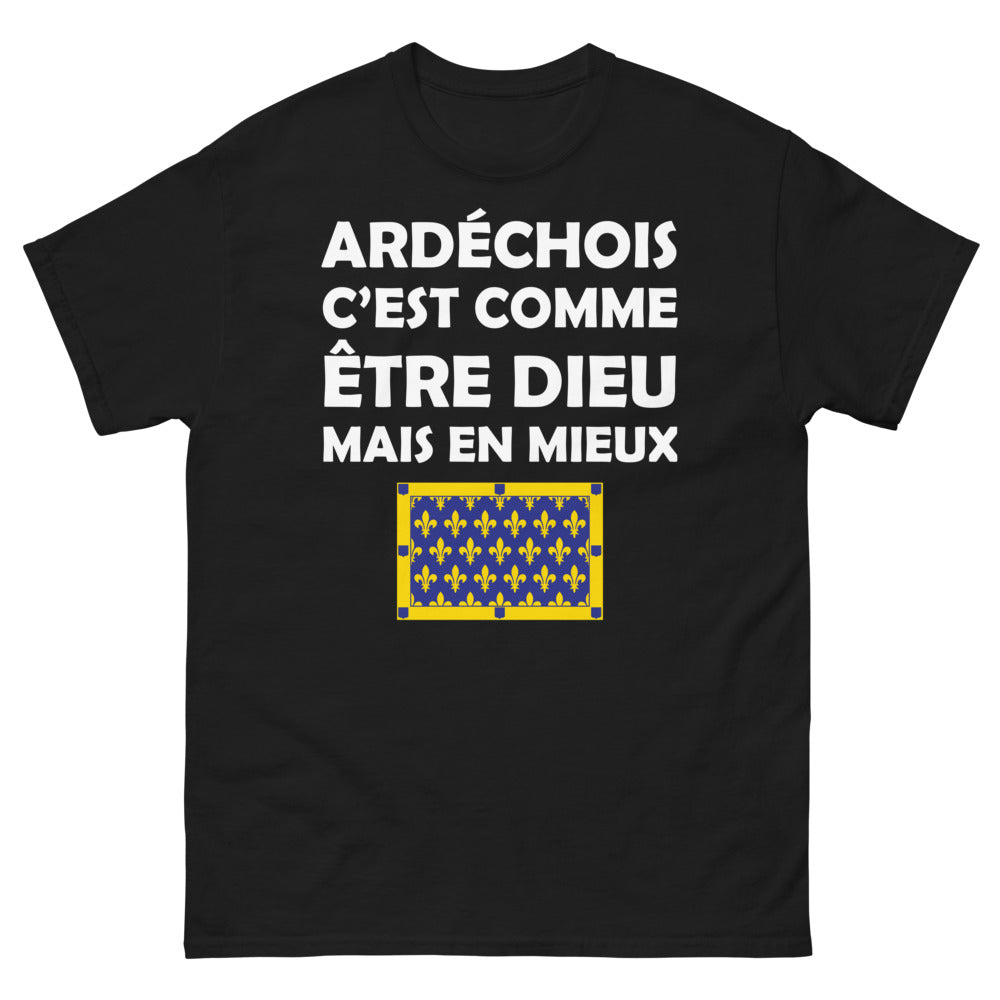 T-shirt Ardèche noir - L'ultime hommage régional