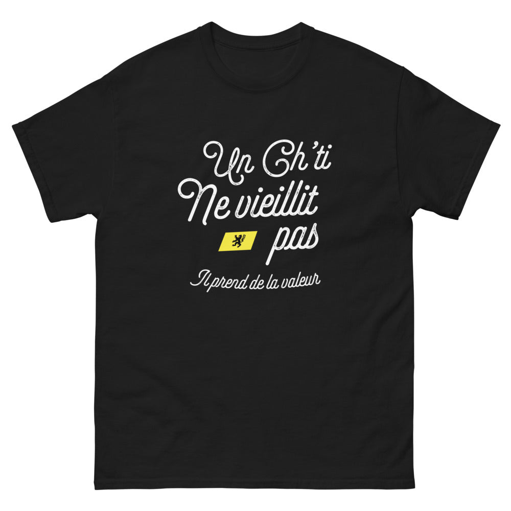 T-shirt Ch'ti noir - Ne vieillit pas, prend de la valeur