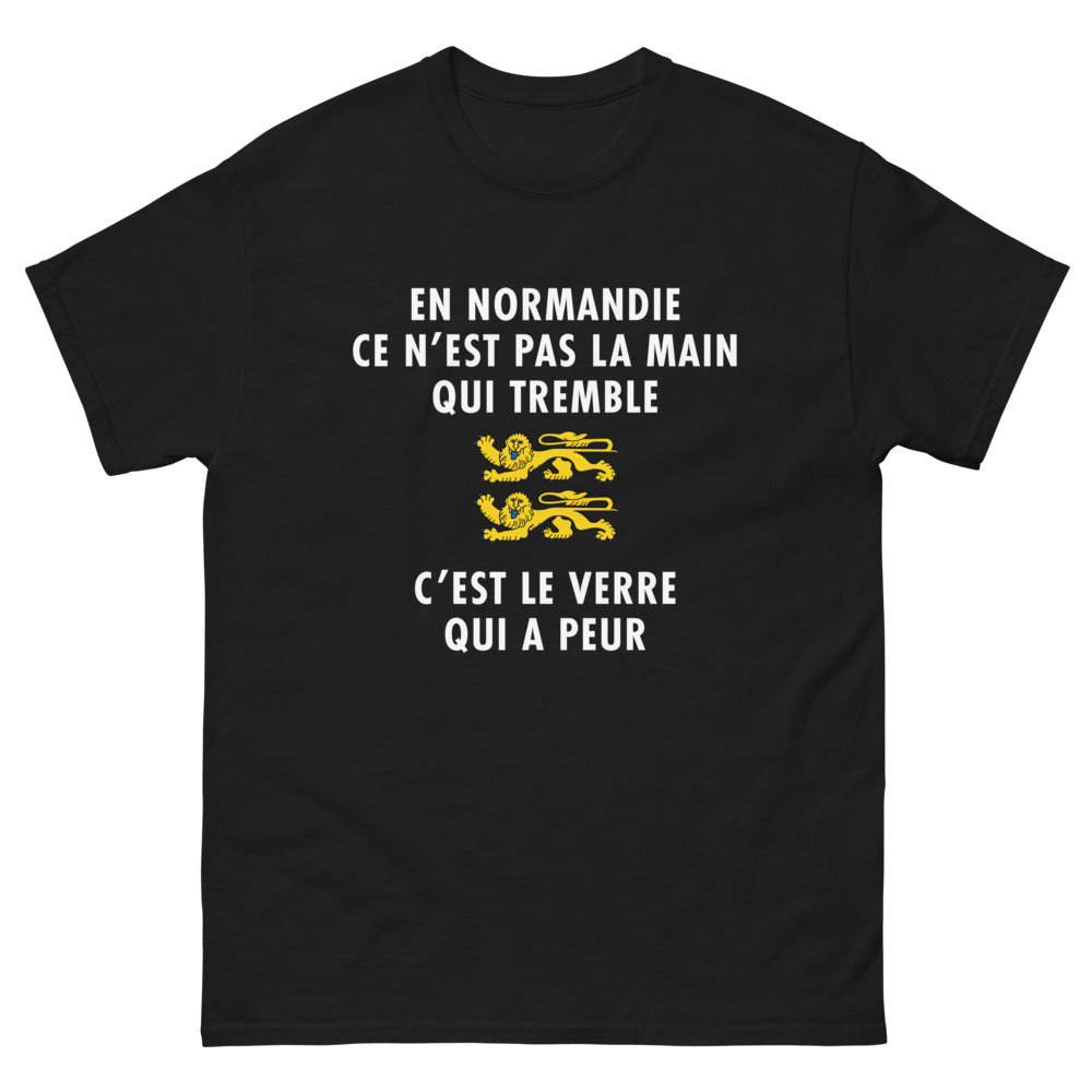 T-shirt Normandie noir - Ce n'est pas le verre qui tremble