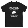 T-shirt Auvergne noir - Dans le Cant'al, c'est pas la main qui tremble