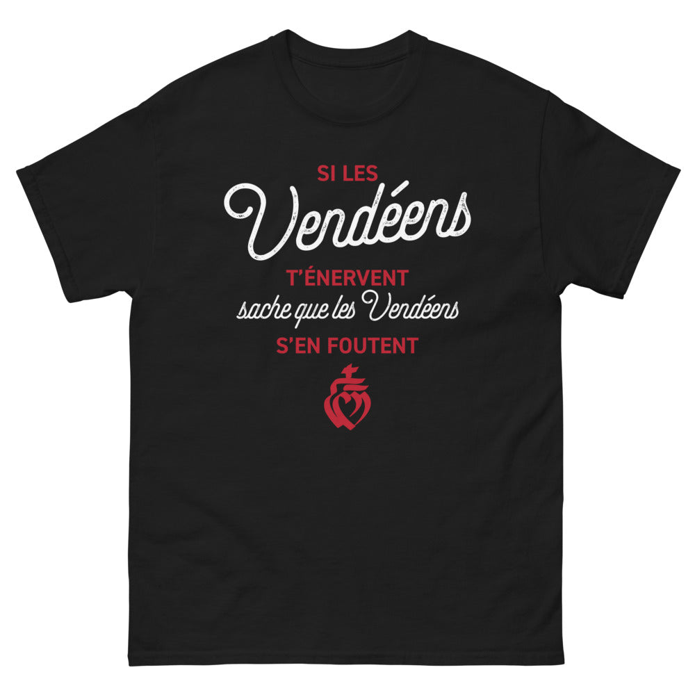 T-shirt Vendée noir - Si les Vendéens t'énervent, texte humoristique