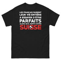 Thumbnail for T-shirt Suisse noir - Les Français leur vie entière
