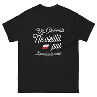 Thumbnail for T-shirt Pologne noir - Un Polonais ne vieillit pas, il prend de la valeur