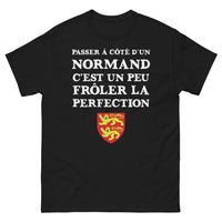 Thumbnail for T-shirt Normand noir - Passer à côté d'un Normand, c'est frôler la perfection