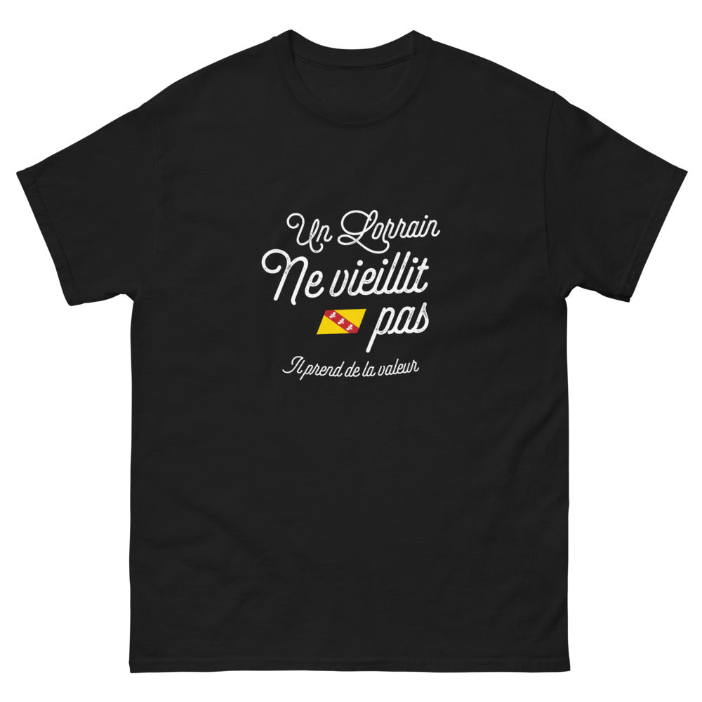 T-shirt Lorraine noir - Un Lorrain ne vieillit pas