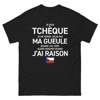 Thumbnail for T-shirt Tchèque noir - Je suis tchèque, je ne ferme pas ma gueule