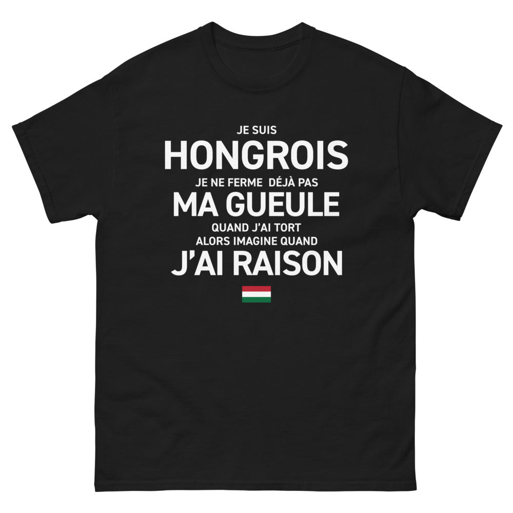 T-shirt Hongrois noir - Je ne ferme pas ma gueule