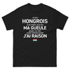 T-shirt Hongrois noir - Je ne ferme pas ma gueule