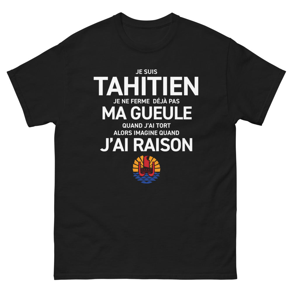 T-shirt Tahitien noir - Je ne me tais pas à tort !